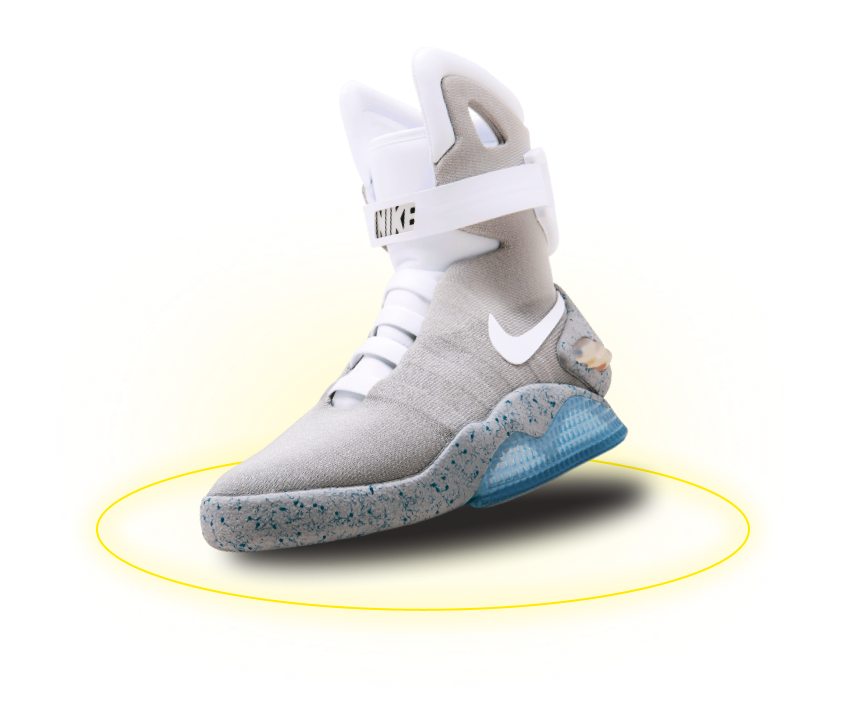 Кроссовок Nike Air Mag с жёлтым кольцом под подошвой